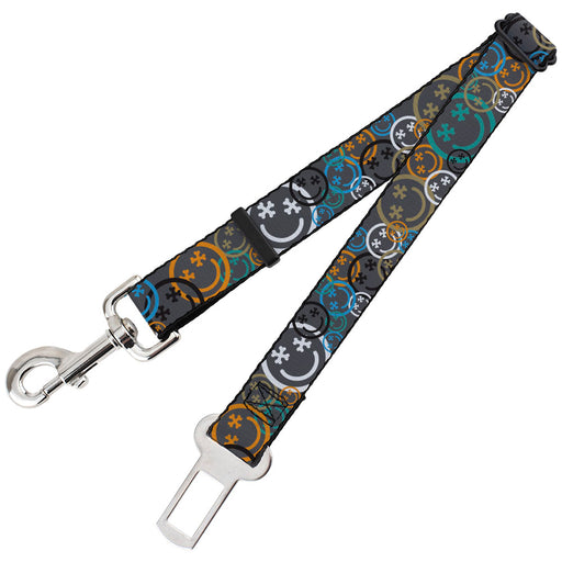 Dog Safety Seatbelt for Cars - Smiley Face Crossbones Stacked Gray/Multi Color Dog Safety Seatbelts for Cars Buckle-Down   