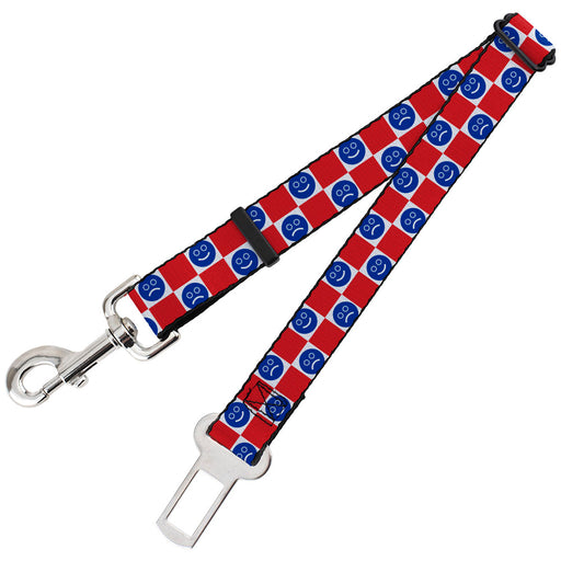 Dog Safety Seatbelt for Cars - Smiley Sad Face Checker Red/White/Blue Dog Safety Seatbelts for Cars Buckle-Down   