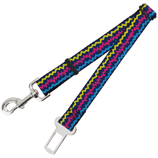Dog Safety Seatbelt for Cars - Scribble Zig Zag Stripe Navy/Multi Color Dog Safety Seatbelts for Cars Buckle-Down   