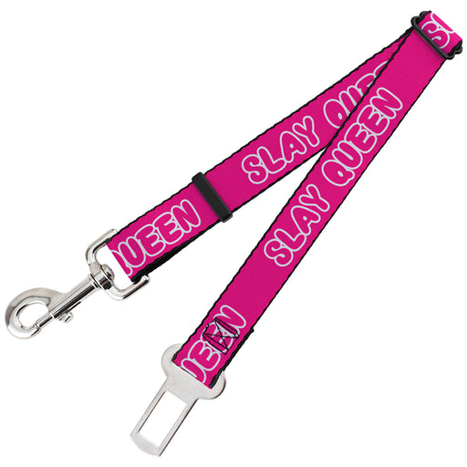 Dog Safety Seatbelt for Cars - SLAY QUEEN Bubble Text Pink/White Dog Safety Seatbelts for Cars Buckle-Down   