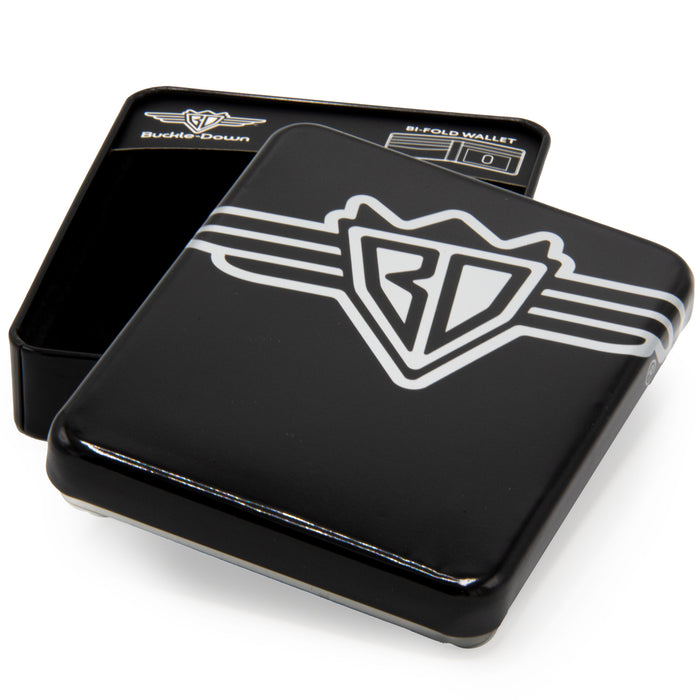 Display Box - Wallet Tin with Tray - Buckle-Down BD Wings Logo Black/Gray Displays Buckle-Down   