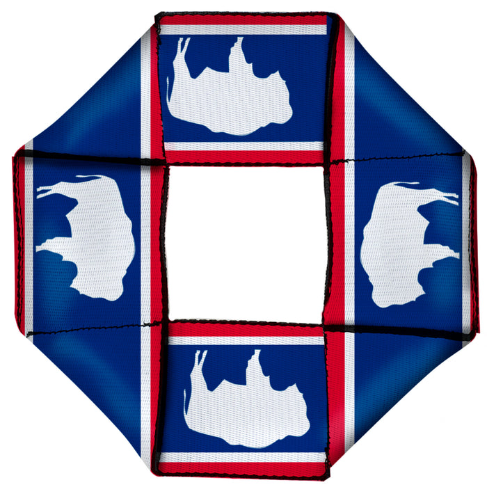 Dog Toy Squeaky Octagon Flyer - Wyoming Flags Bison Silhouette Dog Toy Squeaky Octagon Flyer Buckle-Down   