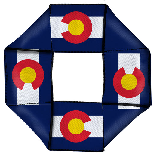 Dog Toy Squeaky Octagon Flyer - Colorado Flag Centered Dog Toy Squeaky Octagon Flyer Buckle-Down   