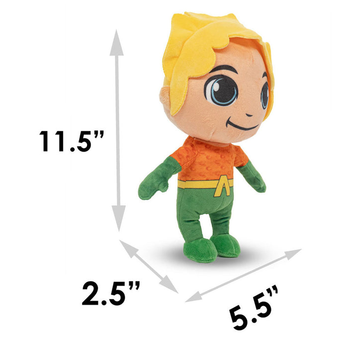 Dog Toy Squeaker Plush - DC Super Friends Collection Chibi Aquaman Full Body Standing Pose Dog Toy Squeaky Plush DC Comics   