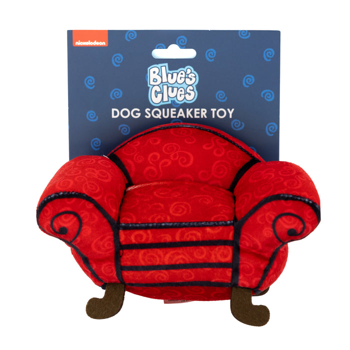 Dog Toy Squeaker Plush - Blue's Clues Thinking Chair Replica Dog Toy Squeaky Plush Nickelodeon   