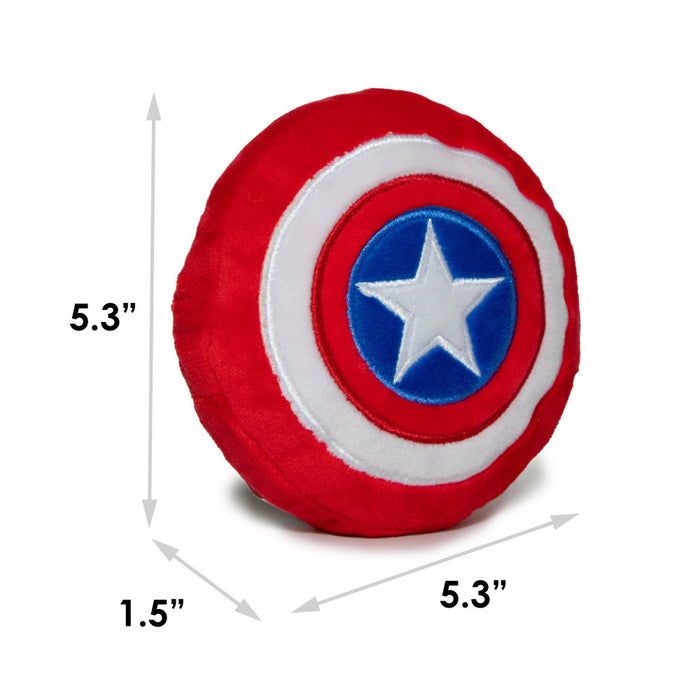 Dog Toy Squeaky Plush - Captain America Shield Red White Blue White Dog Toy Squeaky Plush Marvel Comics   