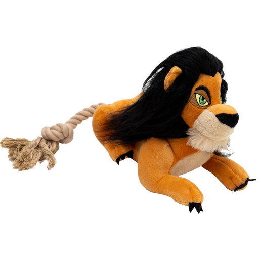 Dog Toy Squeaker Plush - Disney The Lion King Scar Full Body Pose with Rope Tail Dog Toy Squeaky Plush Disney