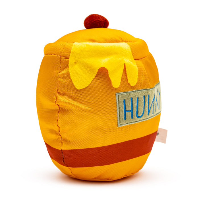 Dog Toy Ballistic Squeaker - Winnie the Pooh Hunny Pot Yellow Dog Toy Squeaky Plush Disney   