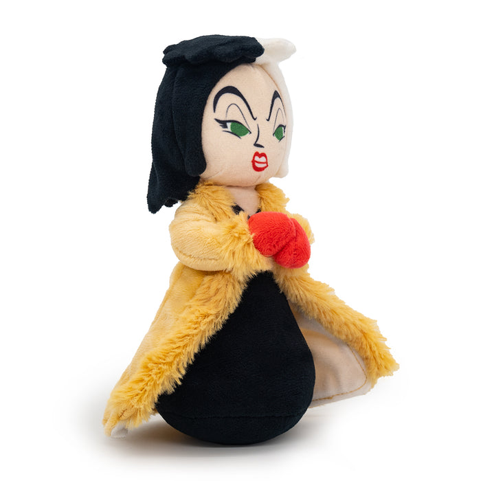 Dog Toy Squeaker Plush - One Hundred and One Dalmatians  Villain Cruella de Vil Full Body Standing Pose Dog Toy Squeaky Plush Disney   