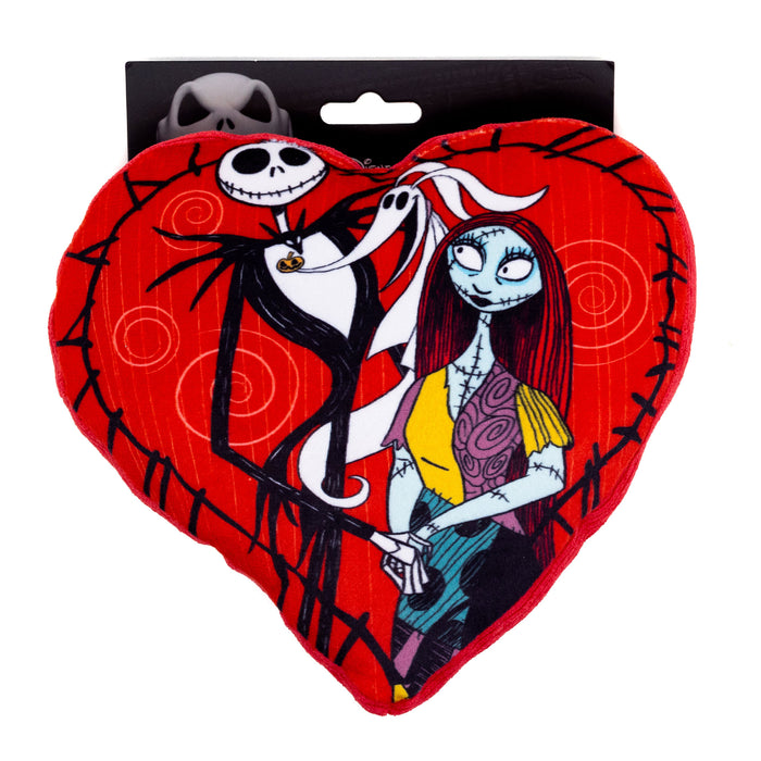 Dog Toy Squeaker Plush - The Nightmare Before Christmas Jack and Sally Heart Pose Dog Toy Squeaky Plush Disney   