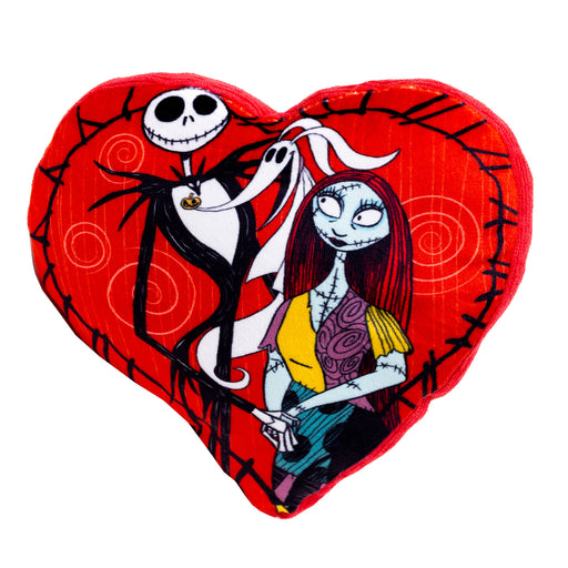 Dog Toy Squeaker Plush - The Nightmare Before Christmas Jack and Sally Heart Pose Dog Toy Squeaky Plush Disney   