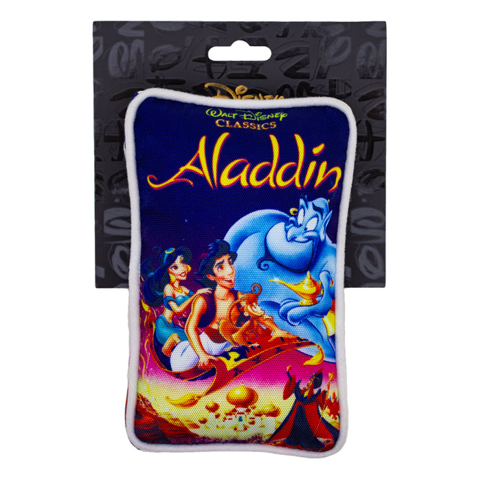 Dog Toy Squeaker Plush - Disney Aladdin VHS Tape Replica Dog Toy Squeaky Plush Disney   
