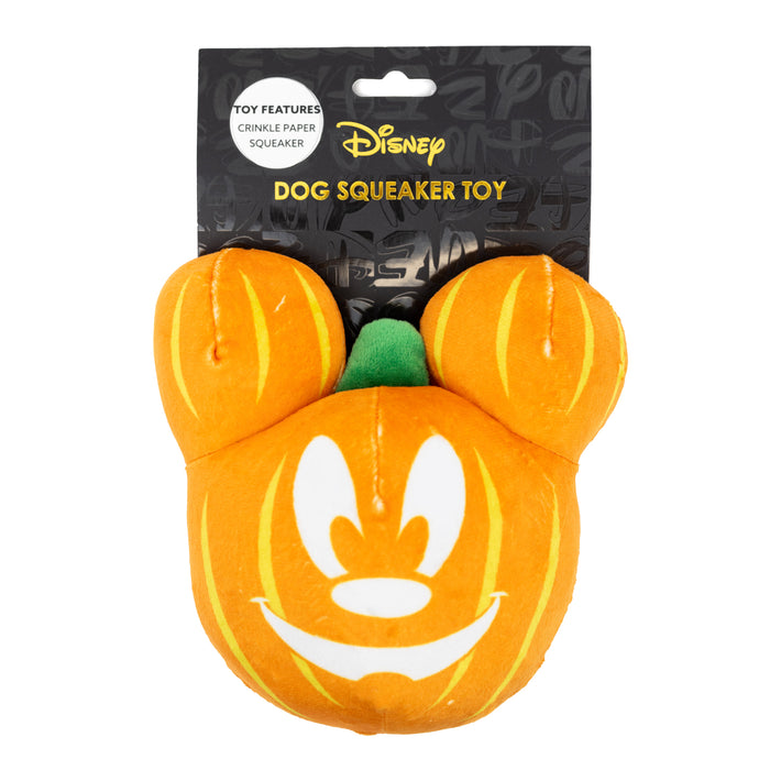 Dog Toy Squeaker Plush Disney Halloween Mickey Mouse Pumpkin Face Buckle Down