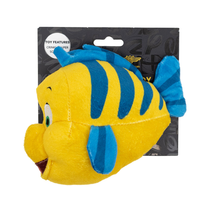 Dog Toy Squeaker Plush - The Little Mermaid Flounder Full Body Pose Dog Toy Squeaky Plush Disney