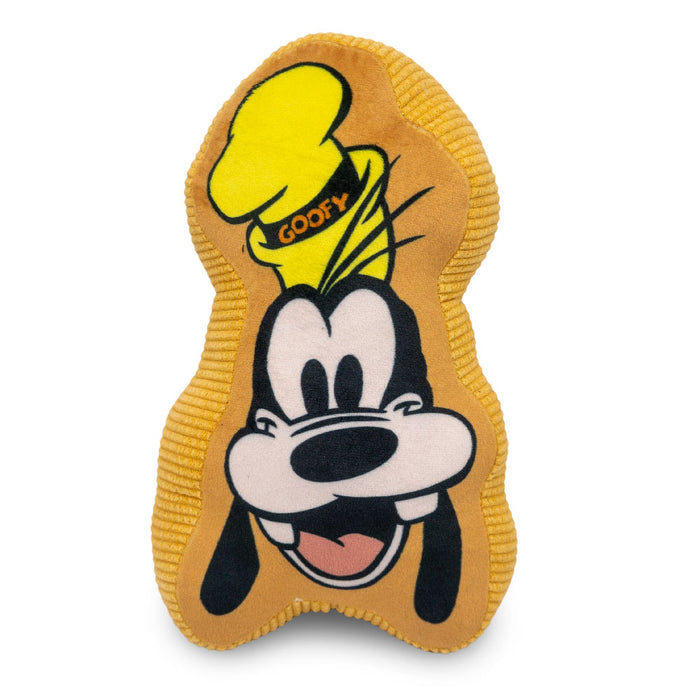 Dog Toy Squeaker Plush - Disney Goofy Smiling Face Golden Yellow Dog Toy Squeaky Plush Disney   