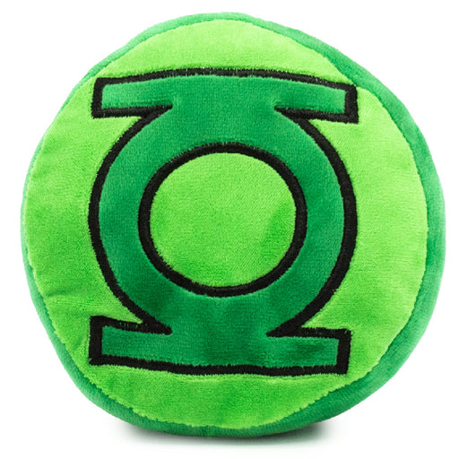 Dog Toy Squeaker Plush - Green Lantern Logo Round Dog Toy Squeaky Plush DC Comics   