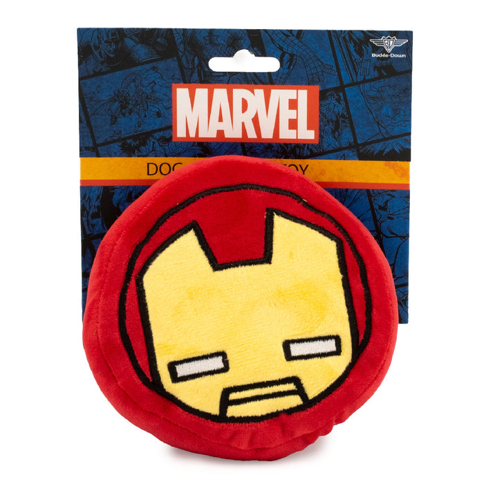 Dog Toy Squeaker Plush - Iron Man Kawaii Face Dog Toy Squeaky Plush Marvel Comics   