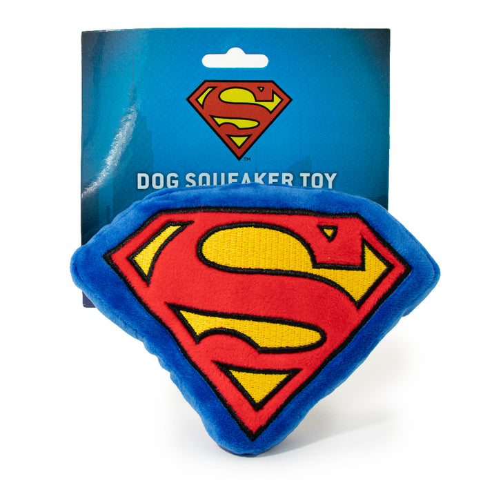 DTPT-SMBB Dog Toy Squeaky Plush - Superman Shield Blue Red Yellow Dog Toy Squeaky Plush DC Comics   