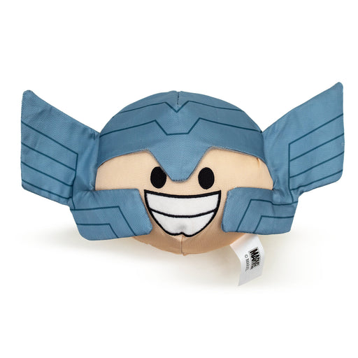 Dog Toy Squeaker Plush - Thor Smiling Face Round Dog Toy Squeaky Plush Marvel Comics   