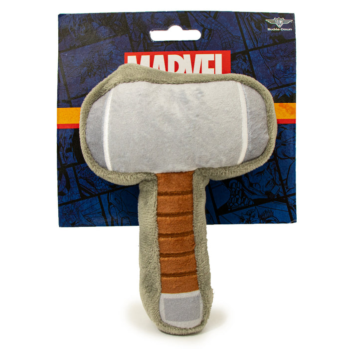 Dog Toy Squeaker Plush - Thor's Hammer Grays Browns Dog Toy Squeaky Plush Marvel Comics   