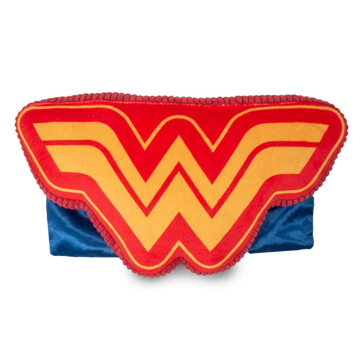Dog Toy Squeaker Plush - Wonder Woman WW Logo with Cape Dog Toy Squeaky Plush DC Comics   