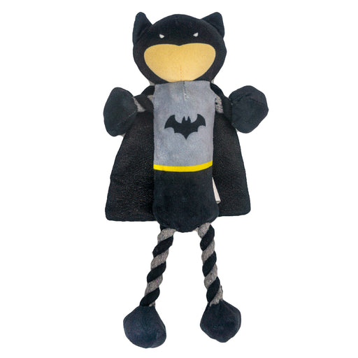 Dog Toy Plush Rope Toy - Batman Body with Black Silver Rope Legs Dog Toy Rope Toy DC Comics   