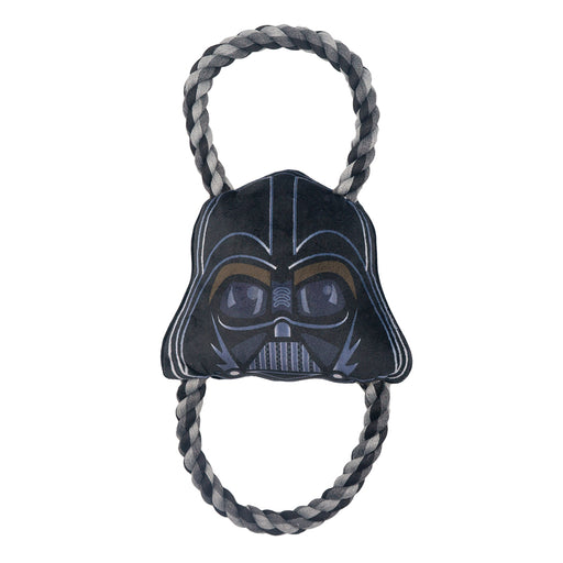 Dog Toy Plush Rope Toy - Star Wars Darth Vader Face Plush + Black Gray Round Ropes Dog Toy Rope Toy Star Wars   