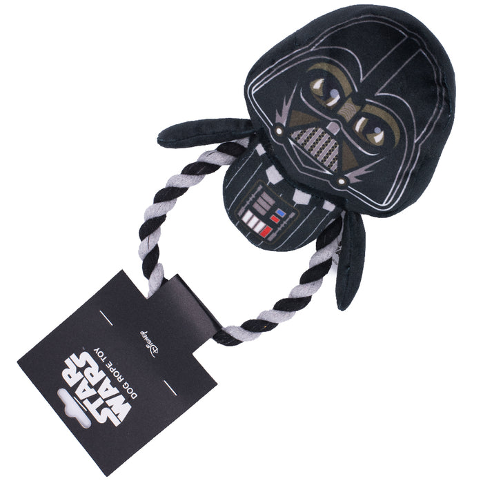 Dog Toy Plush Rope Toy - Star Wars Darth Vader Plush Black Gray Round Rope Dog Toy Rope Toy Star Wars   