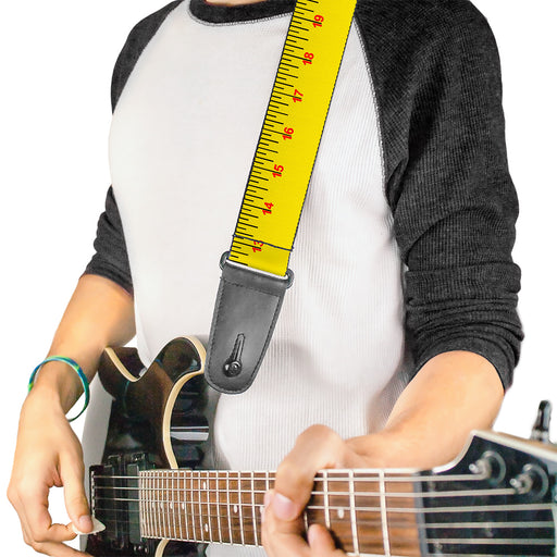 Guitar Strap - Measuring Tape Yellow Black Red Guitar Straps Buckle-Down   