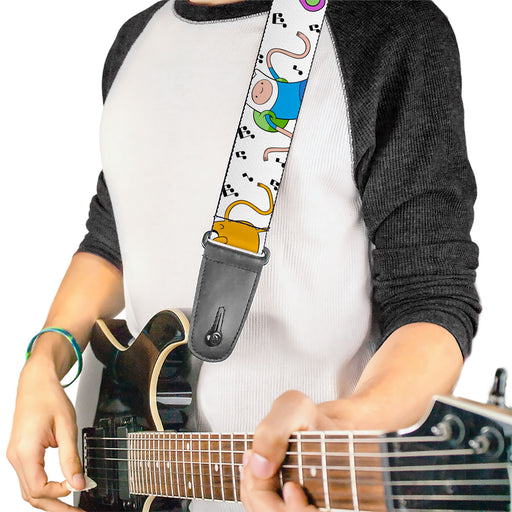 Guitar Strap - Adventure Time Finn and Jake Long Arms Dancing Pose White Guitar Straps Cartoon Network   