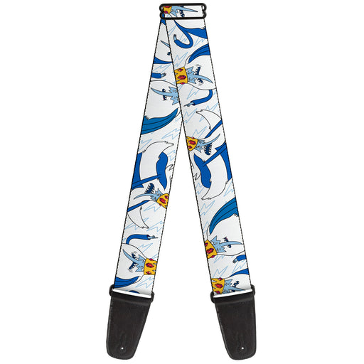 Guitar Strap - Adventure Time Ice King Poses and Bolts White/Blue Guitar Straps Cartoon Network   