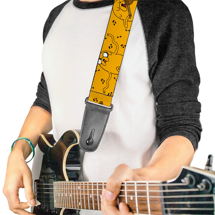 Guitar Strap - Adventure Time Jake Dancing and Violin Poses Yellow Guitar Straps Cartoon Network   