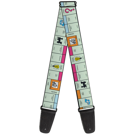 Guitar Strap - Monopoly British UK Game Board Space Blocks Guitar Straps Hasbro   