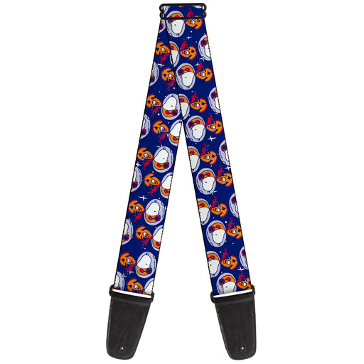 Guitar Strap - Peanuts Astronaut Snoopy Walking Pose Scattered Blue/Orange Guitar Straps Peanuts Worldwide LLC   