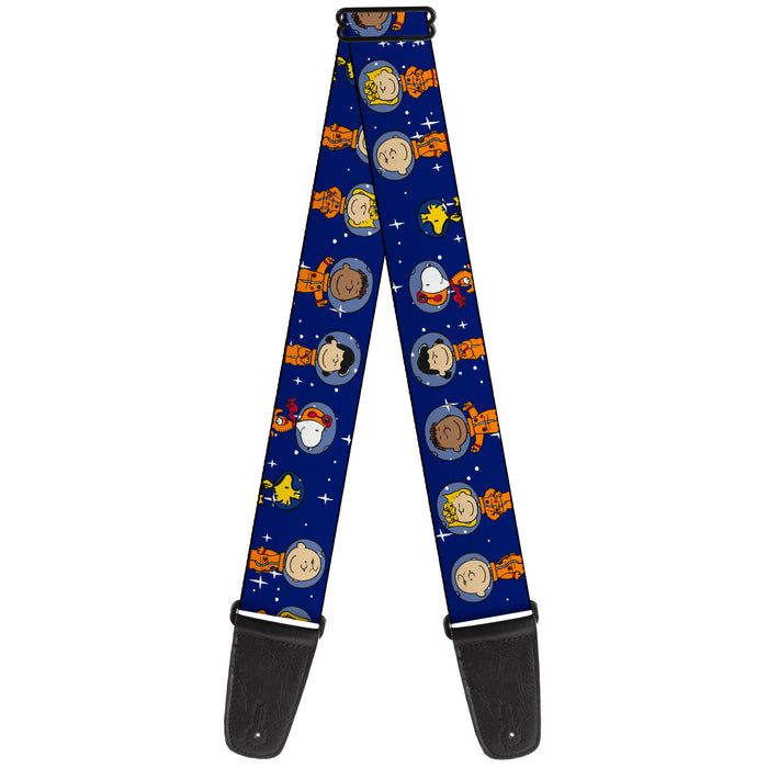 Guitar Strap - Peanuts Gang Astronauts Standing Poses Stars Blue/White Guitar Straps Peanuts Worldwide LLC   