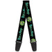 Guitar Strap - RICK AND MORTY Title Logo and Portal Pose Black Guitar Straps Rick and Morty   