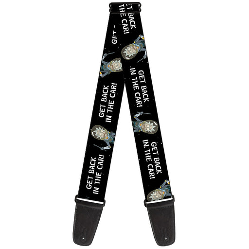 Guitar Strap - Rick and Morty Rick GET BACK IN THE CAR Pose Black/White Guitar Straps Rick and Morty   