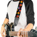 Guitar Strap - Rick and Morty Vaporwave Expressions Scattered Black/Multi Color Guitar Straps Rick and Morty   