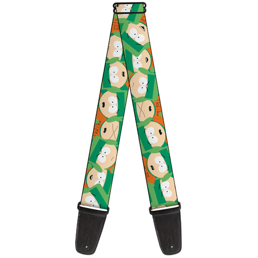 Guitar Strap - South Park Kyle Expressions Scattered Green Guitar Straps Comedy Central   