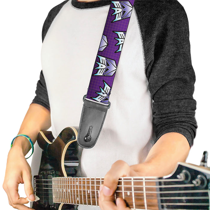 Guitar Strap - Transformers Decepticons Icon Scattered Grids Purples Guitar Straps Hasbro   