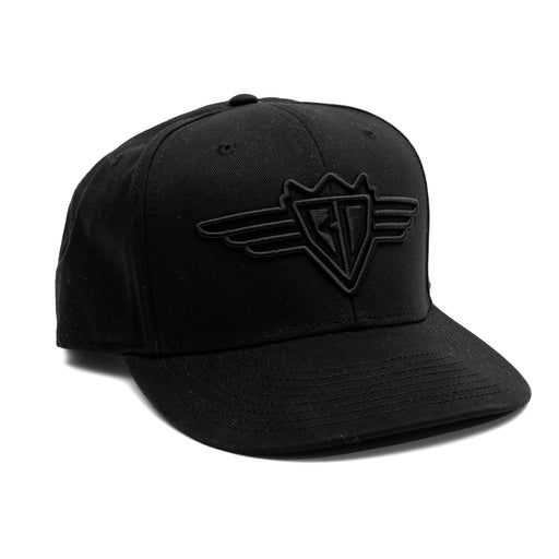 Snapback Hat - Buckle-Down Wings Logo Black on Black Embroidery Hats Buckle-Down, Inc.   