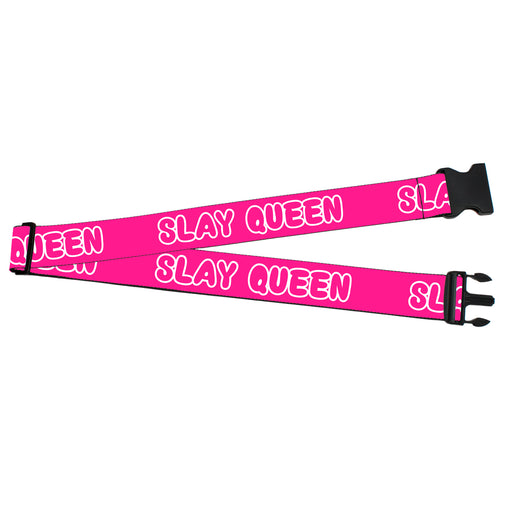 Luggage Strap - 2.0" - SLAY QUEEN Bubble Text Pink/White Luggage Straps Buckle-Down   