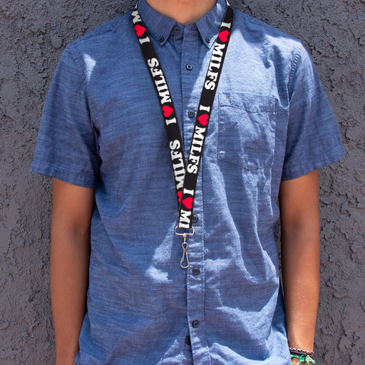 Lanyard - 1.0" - I "HEART" MILFS Black/White/Red Lanyards Buckle-Down   