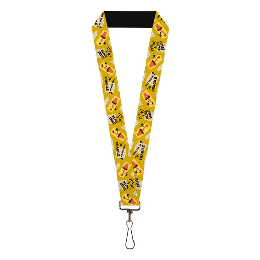 Lanyard - 1.0" - A Christmas Story IT'S A MAJOR AWARD Lamp Icons Collage Yellow Lanyards Warner Bros. Holiday Movies   