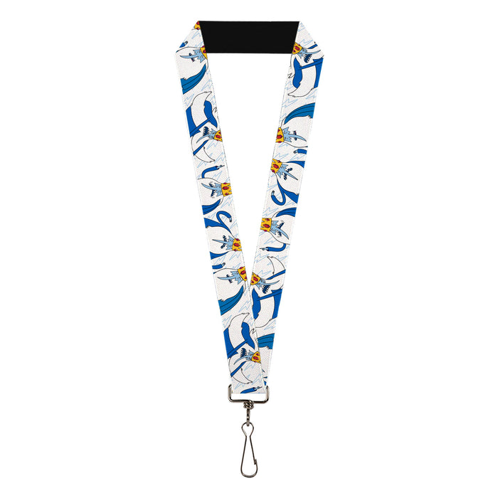 Lanyard - 1.0" - Adventure Time Ice King Poses and Bolts White/Blue Lanyards Cartoon Network   