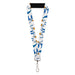 Lanyard - 1.0" - Adventure Time Ice King Poses and Bolts White/Blue Lanyards Cartoon Network   
