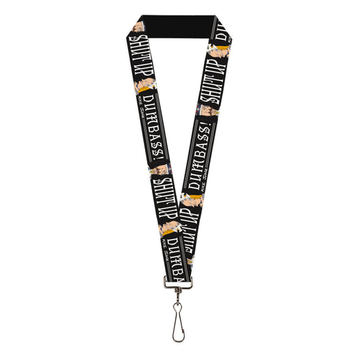 Lanyard - 1.0" - Beavis and Butt-Head Empress and King SHUT UP DUMB ASS Pose Black/White Lanyards MTV   