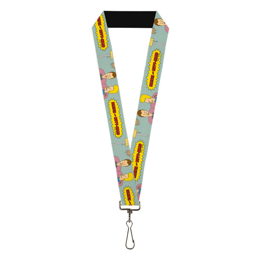 Lanyard - 1.0" - BEAVIS AND BUTT-HEAD Couch Pose and Title Logo Light Blue Lanyards MTV   