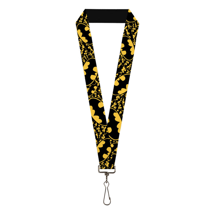 Lanyard - 1.0" - Bat Signals Stacked w/CLOSE-UP Yellow/Black Lanyards DC Comics   