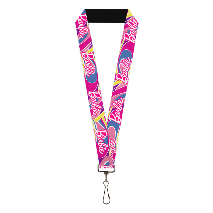 Lanyard - 1.0" - BARBIE Script Signature Logo Abstract Multi Color/White Lanyards Mattel   